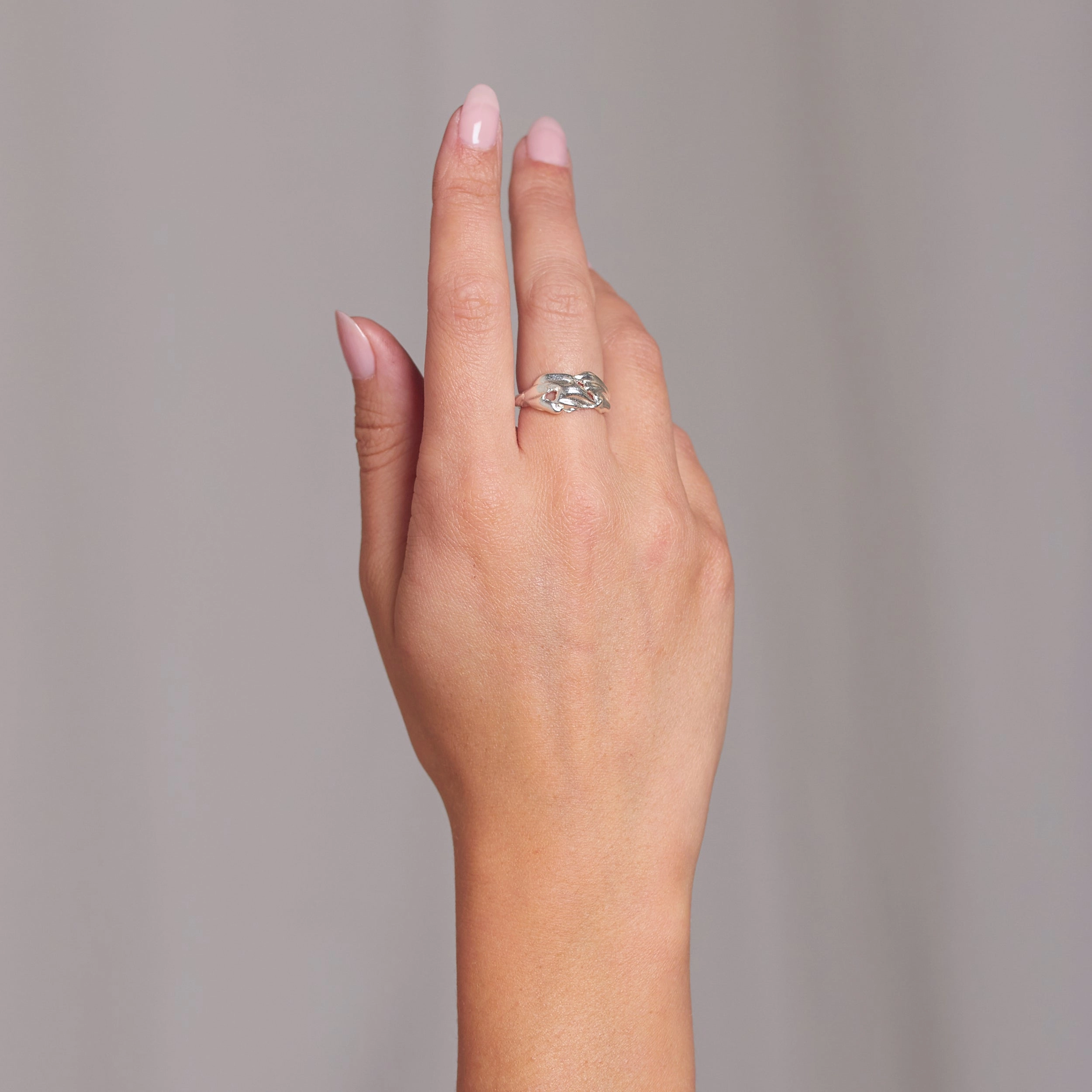 Terra Cocktail Ring in Large in Silver