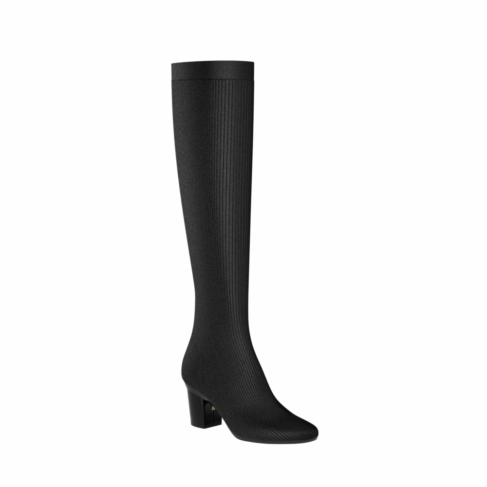The Joanna Knee High Boot - Coal Knit 3 Block - FINAL SALE