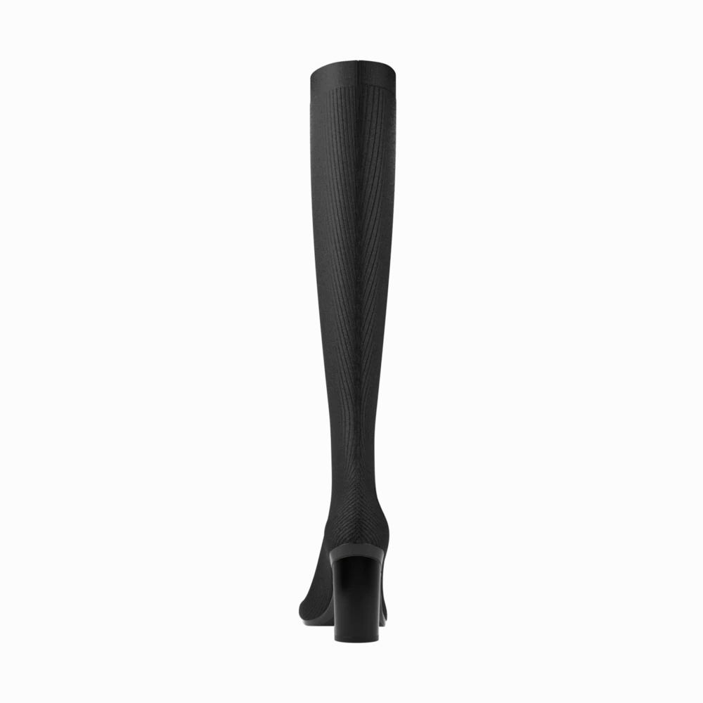 The Joanna Knee High Boot - Coal Knit 4 Block - FINAL SALE