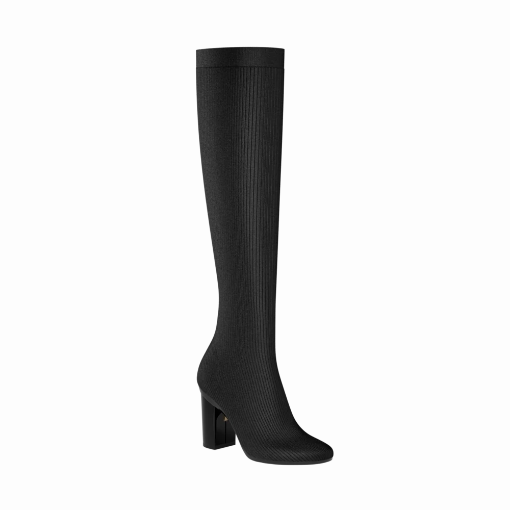 The Joanna Knee High Boot - Coal Knit 4 Block - FINAL SALE