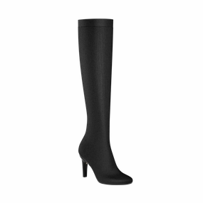 The Joanna Knee High Boot - Coal Knit 4 Stiletto - FINAL SALE