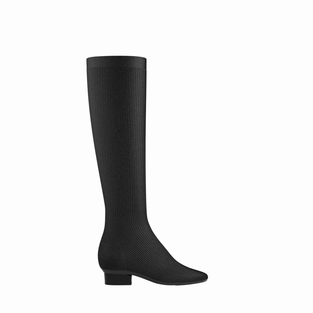 The Joanna Knee High Boot - Coal Knit - FINAL SALE