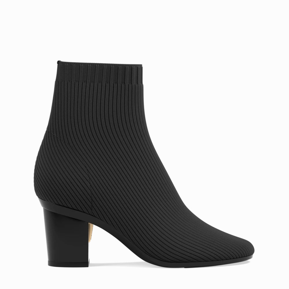 The Josie Bootie - Coal Knit 3 Block - FINAL SALE