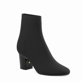 The Josie Bootie - Coal Knit 3 Block - FINAL SALE