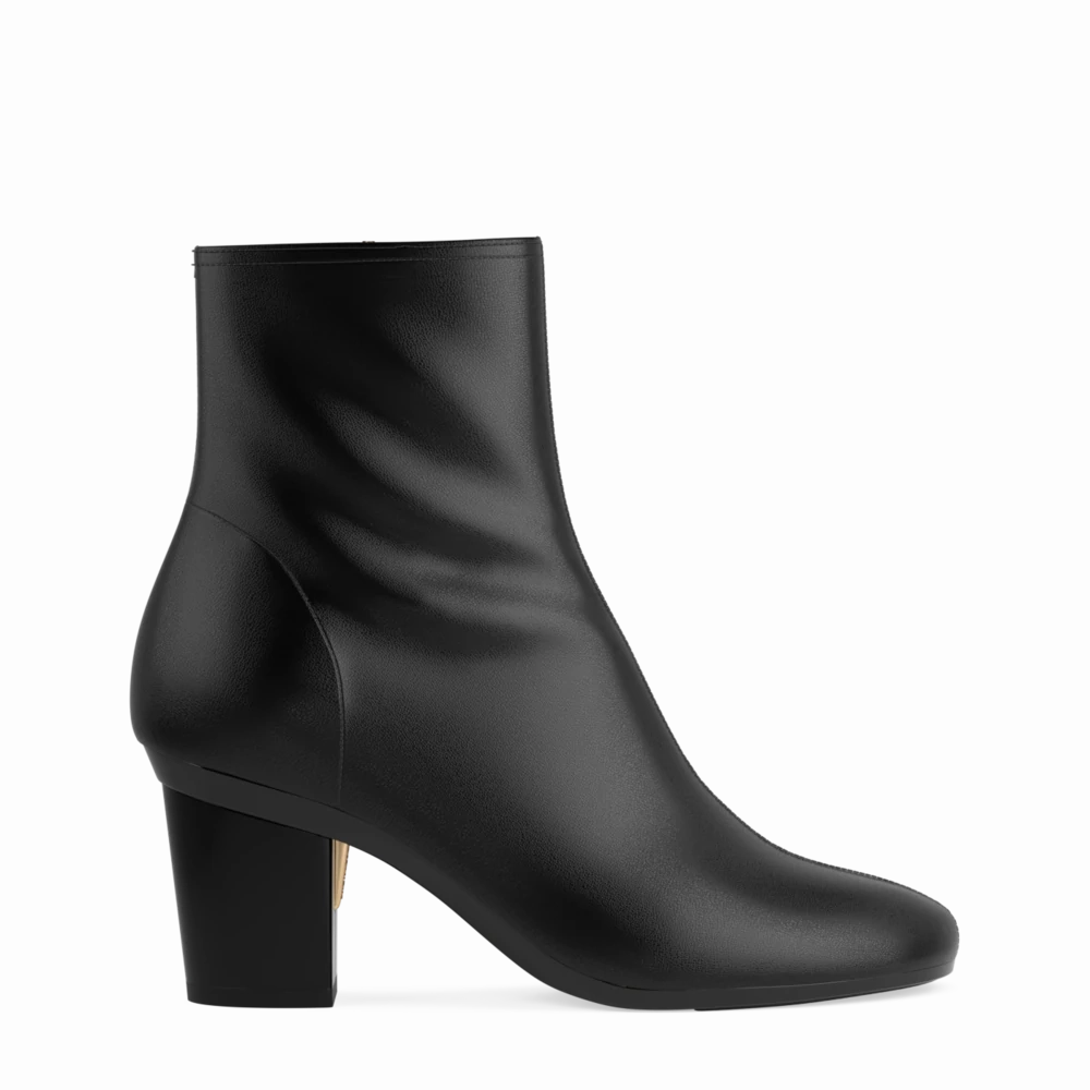 The Josie Bootie - Coal Stretch Leather 3 Block