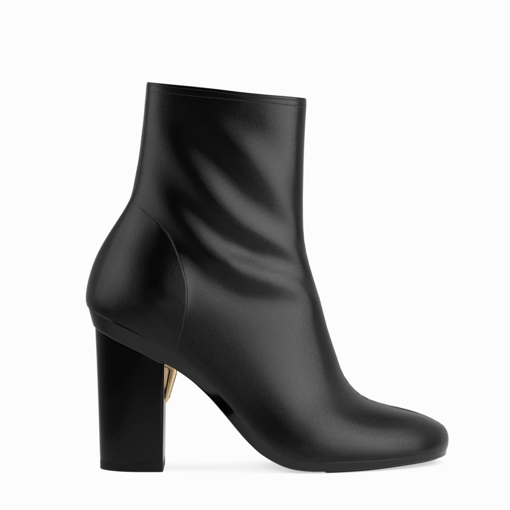 The Josie Bootie - Coal Stretch Leather 4 Block