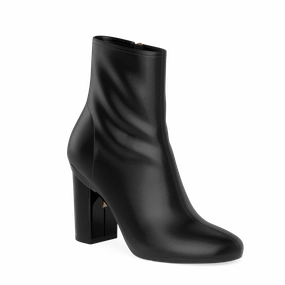 The Josie Bootie - Coal Stretch Leather 4 Block