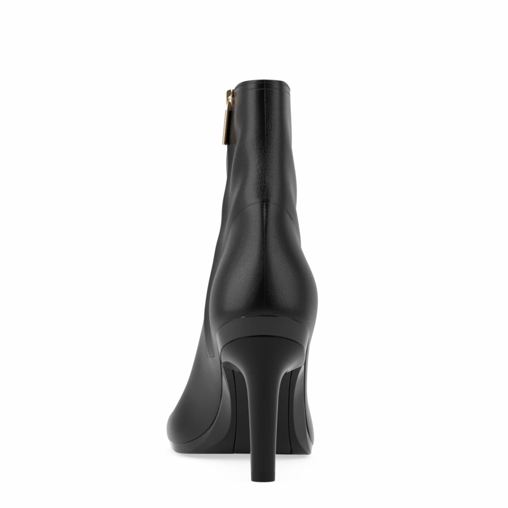 The Josie Bootie - Coal Stretch Leather 4 Stiletto