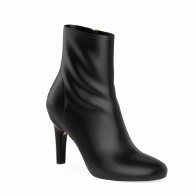 The Josie Bootie - Coal Stretch Leather 4 Stiletto