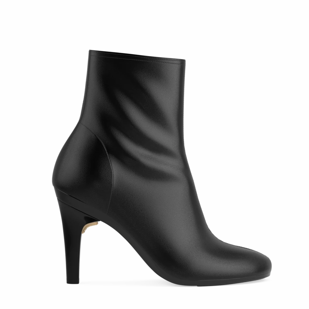 The Josie Bootie - Coal Stretch Leather 4 Stiletto