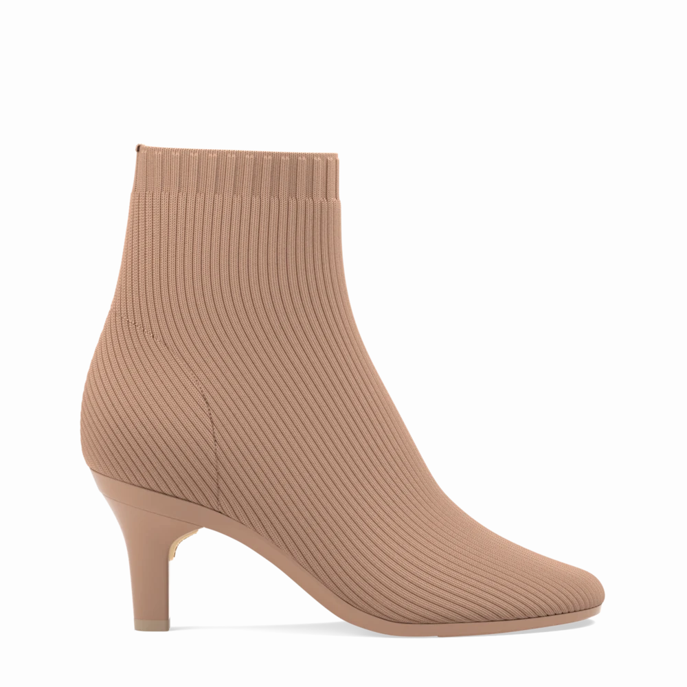 The Josie Bootie - Latte Knit 3 Stiletto - FINAL SALE