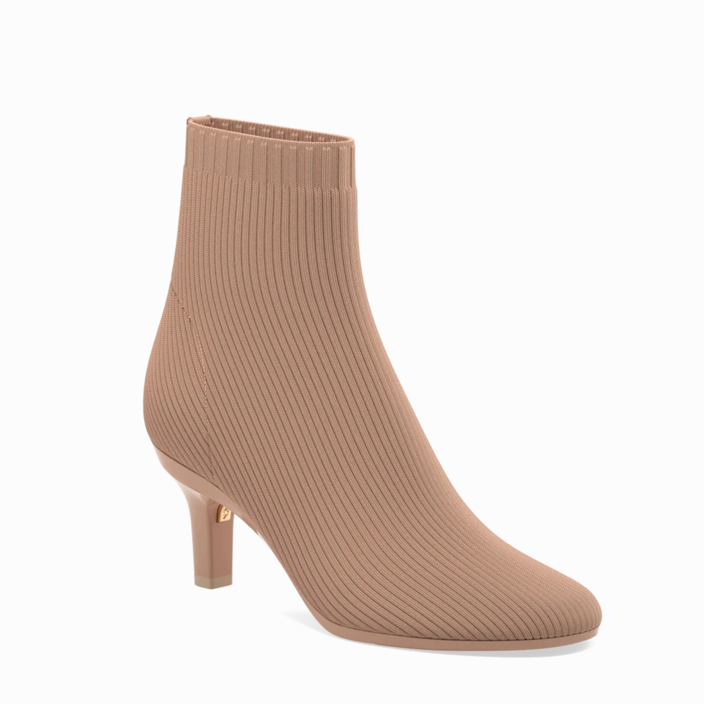 The Josie Bootie - Latte Knit 3 Stiletto - FINAL SALE