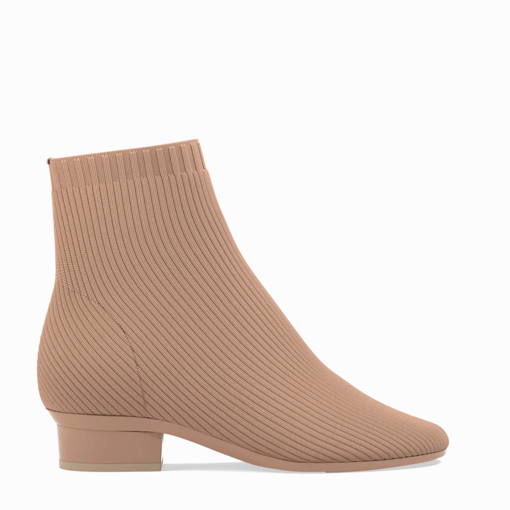 The Josie Bootie - Latte Knit - FINAL SALE