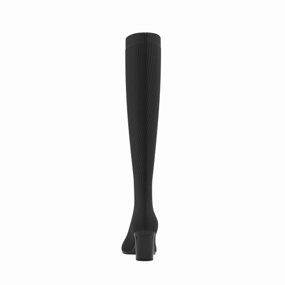 The Knee High Boot Coal Knit   Block Heel Kit 3 Coal - FINAL SALE