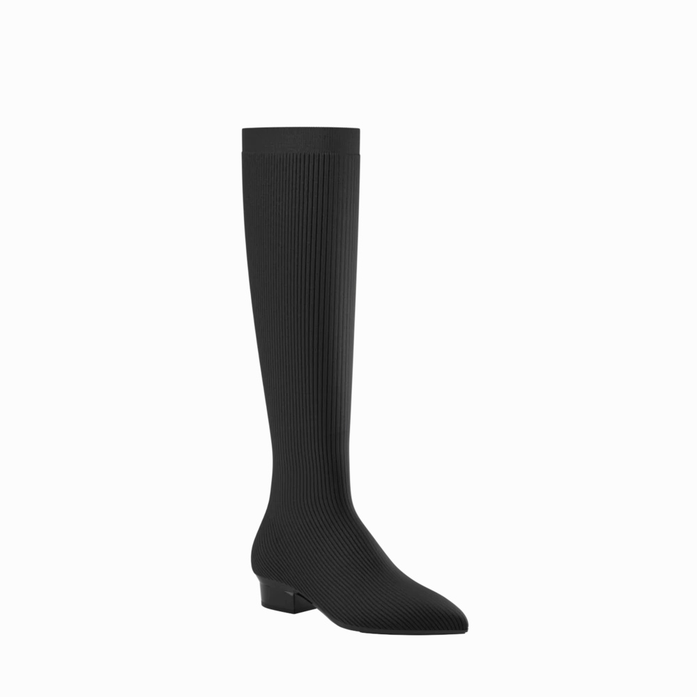 The Knee High Boot Coal Knit   Block Heel Kit 3 Coal - FINAL SALE