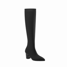 The Knee High Boot Coal Knit   Block Heel Kit 3 Coal - FINAL SALE