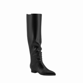 The Knee High Boot Coal Leather - FINAL SALE