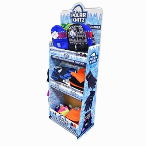 Winter Knit Hat Beanie and Glove Assortment Floor Display - 72 Pieces Per Retail Ready Display 88367